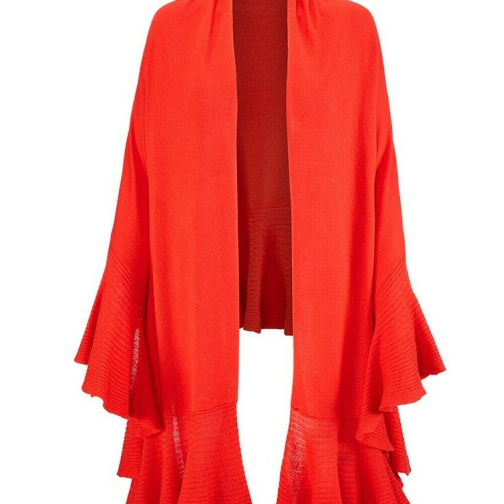 Cabi Red Ruffle Wrap